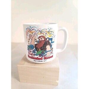 Rare Vintage Enchanted Forest Water Safari Old Forge NY Coffee Cup Paul Bunyan